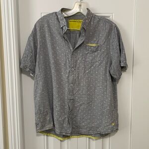 Descendent of Thieves Gray Floral Short Sleeve Button Down Shirt